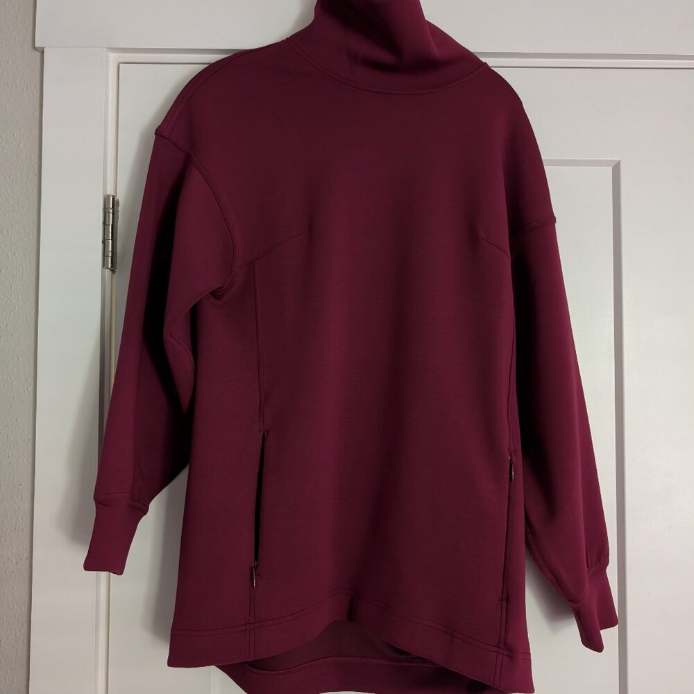 Lululemon Softstreme Funnel-Neck Long Pullover, Size 4, Garnet/Maroon NWOT